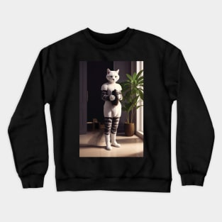 Intriguing portrait of Madame Chat in light and dark Crewneck Sweatshirt